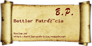 Bettler Patrícia névjegykártya